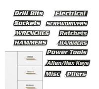 Buerfu Toolbox Labels | 12-Piece Strong Magnetic 3D-Printed,Tool Drawer Labels Organize Accessories - for Identifying Classification Organization Positioning Garage Workshop Car