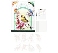 Buerfu Watercolor Paint Book | Portable Relaxing 3-Fold,Beginner Art Paint Watercolor Workbook | for Drawing Painting Sketching Home School Travel Office Relaxation Meditation