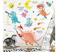BuerHomie Wall Sticker for Children's Room Boys Funny Dinosaur Sun Moon Rocket Stars Wall Stickers Wall Decoration for Baby and Toddler Room