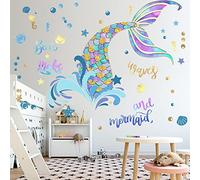 BuerHomie Wall Sticker for Children's Room, Mermaid Air Bubbles Stars Wall Sticker, Decoration for Baby Room