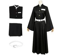 BUERPINKING Anime Cosplay, Kimono Carnival Performance Outfits, Cosplay Costume, Anime Costume for Women, Men, Girls and Coat (Black, XXL)