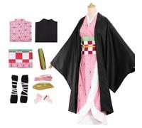 BUERPINKING Anime Cosplay, Kimono Carnival Performance Outfits, Nezuko Cosplay Costume, Anime Costume for Women, Men, Girls and Coat, S