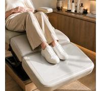 BUERPINKING Hygienic Footrest for Massage & Cosmetic Beds, PU Leather Hygiene Pad, Lounger Cover, Foldable Waterproof Cushion, Pedicure Foot Rest for Studio, Practice Household (Transparent)