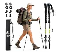 BUERTS Carbon Fiber Hiking Poles, Lightweight & Durable Walking Sticks for Hiking, Camping, Trekking, Suitable for Men Women Beginners & Professionals (GREEN)