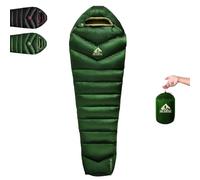 BUERTS Down Summer Sleeping Bag, 620FP, compact and easy to pack, suitable for adults and teenagers, ideal for hiking, camping, and other outdoor activities. Comes with a compression bag.(16℃, Green)