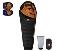 BUERTS ultralight down sleeping bag for -7℃ to -24℃,xxl large size adult winter sleeping bag,0 degrees lightweight and portable,suitable for hiking,camping,outdoor,road trip. (-7℃, Black)