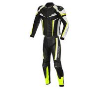 Büse Mille Two Piece Motorcycle Leather Suit, black-white-yellow, size 50