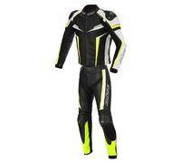 BÜSE Mille Leather Suit 2-Piece Suit men Black/White/Neon yellow, 58