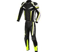 Büse Mille Two Piece Motorcycle Leather Suit, black/white/yellow, size 46