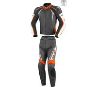 Büse Silverstone Pro Two Piece Ladies Leather Suit, black/white/orange, size 38