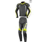 Büse Silverstone Pro Two Piece Ladies Leather Suit, black-white-yellow, size 40 for Women