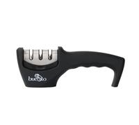 BUESTO Knife Sharpener - 3-Stage Manual Sharpener for Kitchen Knives, Serrated & Stainless Steel - Ergonomic Grip, Non-Slip Base, Restores Razor Sharp Edge - Compact & Gift-Ready Tool