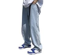 Buetory Baggy Jeans for Men Y2K Grunge Hip Hop Jeans Streetwear Casual High Waisted Straight Leg Baggy Denim Pants Trousers