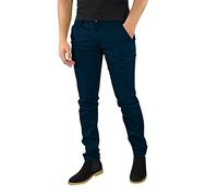 Buetory Men's Business Casual Office Work Suit Pants Formal Dress Trousers Comfort Stretch Flat-Front Chino Golf Work Pants Slim Fit Skinny Leg Pencil Tapered Pants Dark Blue