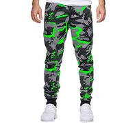 Buetory Mens Camo Cargo Hiking Military Combat Pants Drawstring Casual Drawstring Utility Army Military Tactical Work Trousers Hipster Hip Hop Streetwear Workout Athletic Pants(Green,Medium)