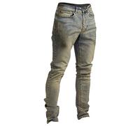Buetory Mens Relaxed Fit Straight Leg Jeans Classic Stretch Tapered Leg Moto Biker Jeans Distressed Denim Jean Pants Trousers Blue