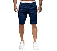 Buetory Mens Slim Fit Casual Chino Shorts Comfort Stretch Cotton Work Shorts Summer Beach Stretch Twill Chino Golf Shorts(B-Navy,Large)