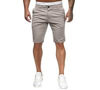Buetory Mens Slim Fit Casual Chino Shorts Comfort Stretch Cotton Work Shorts Summer Beach Stretch Twill Chino Golf Shorts(A-Grey,Large)