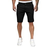 Buetory Mens Slim Fit Casual Chino Shorts Comfort Stretch Cotton Work Shorts Summer Beach Stretch Twill Chino Golf Shorts(A-Black,Large)