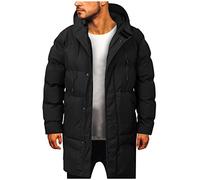 Buetory Mens Winter Hooded Down Jackets Quilted Lightweight Puffer Parka Windproof Jackets Coat Outdoor Recreation Outerwear Black, XXL