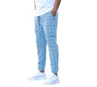 Buetory Slim Fit Tapered Pants for Men Slim Fit Straight Leg Ankle Trousers with Pockets Cotton Casual Formal Trousers Chinos Sports Golf Pants Sky Blue