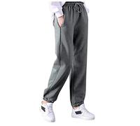 Buetory Womens Loose Winter Thick Fleece Lined Harem Pants Sweatpants Casual Drawstring Athletic Warm Thermal Pants Jogger Gray