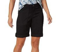 Buetory Womens Outdoor Hiking Cargo Work Shorts Lightweight Summer Workout Bermuda Shorts Knee Length Casual Loose Cotton Athletic Travel Golf Lounge Chinos Capri Shorts(Black,X-Large)