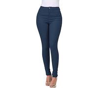 Buetory Womens Plus Size Stretch Jeggings with Pockets High Wasit Pull-On Stretchy Slim Fit Skinny Jeans Pencil Denim Pants(Blue,X-Large)