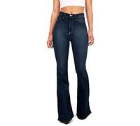 Buetory Womens Stretchy Jeggings High Wasit Slim Fit Skinny Bell Bottom Jeans Bootcut Dress Denim Pencil Pants Plus Size(Dark Blue,Small)
