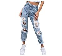 Buetory Y2K Fashion Jeans for Women High Waist Wide Leg Straight Jeans Trousers Loose Ripped Denim Pants Vintage Streetwear