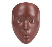 Bueuo Makeup Practice Face, 5D Reusable Silicone Make up Practice Board Mannequin Face with Makeup Brushes Sponge Set and Eyeshadow Board Kit for Emerging Artist, Girl's Gift, Black