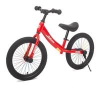 Bueuwe 16" Balance Bike for 4-8 Years Old Boys Girls,No Pedal Training Bicycle with Kickstand and Colored Spokes, Birthday Gift,Red