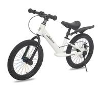Bueuwe 16 Inch Balance Bike with Disc Brake, No Pedal Bike for Kids 4-8 Year Old, Walking Bike with Adjustable Seat, Kickstand, Footrests, for Boys and Girls,White