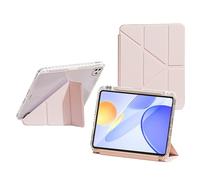 Bueuwe Keyboard case for Huawei MatePad 11.5-inch (2026 model),with Pencil Holder, Solid Y-Fold Stand Cover with Full Clear Hard Back Shell,Pink