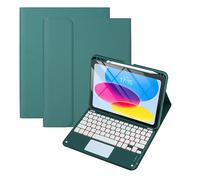 Bueuwe Keyboard Case for iPad 10th Generation 10.9 inch/11th Generation 2025 A16 11 inch, Detachable Wireless Bluetooth Keyboard,Touch-sensitive backlight, Built-in S Pen Holder,Midnight Green