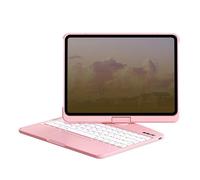 Bueuwe Keyboard Case for iPad Air 5/4 10.9 inch,Trackpad, Bluetooth Keyboard, 360°Rotating, with Pencil Holder,Dawn Pink