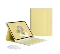 Bueuwe Keyboard Case for iPad Pro 13 inch M5,M4/ Air 13 inch/Pro 12.9 6th 5th 4th 3rd Gen, Mouse and Detachable Magnetic Wireless Bluetooth Keyboard, Slim Lightweight with Pencil Holder,Lemon Yellow