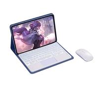 Bueuwe Keyboard Case for Lenovo Tab P12 12.7 Inch TB370FU 2023, 7 Color Backlit, Detachable Bluetooth Keyboard with Touchpad, Bluetooth Mouse,Purple