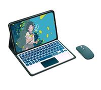 Bueuwe Keyboard Case for Lenovo Tab P12 12.7 Inch TB370FU 2023, 7 Color Backlit, Detachable Bluetooth Keyboard with Touchpad, Bluetooth Mouse,Deep Gree