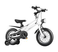 Bueuwe Kids Bike for Toddlers and Kids 3-7 Years Old with LED Headlight & Training Wheels,12 14 16 inch Kids Bicycle for Boys Girls,Kid Training Bike,White,16in
