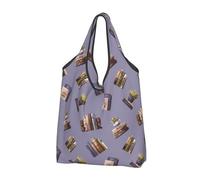 Buewutiry 3 PCS Large Tote Bag for Women - Lightweight books lover plants reading print Reusable Grocery Bags Foldable, Shopping Bags for Groceries, Cloth Bags Work Beach Travel with Handles