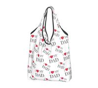 Buewutiry 3 PCS Large Tote Bag for Women - Lightweight I Love My Dad Reusable Grocery Bags Foldable, Shopping Bags for Groceries, Cloth Bags Work Beach Travel with Handles