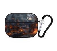 Buewutiry Compatible with Airpods Pro 2nd Generation Case Cover - Halloween Village Nightscape Case Compatible with Airpods Pro Case Cover, Cute Case Compatible with Airpods Pro 2 Case