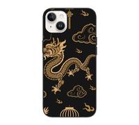 Buewutiry Compatible with iPhone 15 Plus case/14 Plus case Cute 6.7 Inch - Golden Dragon Clouds Compatible with iPhone 15 Plus Phone case/14 Plus Phone case for Women Men