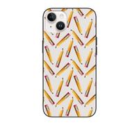 Buewutiry Compatible with iPhone 15 Plus case/14 Plus case Cute 6.7 Inch - Pencil Print Compatible with iPhone 15 Plus Phone case/14 Plus Phone case for Women Men White