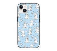 Buewutiry Compatible with iPhone 15 Plus case/14 Plus case Cute 6.7 Inch - Rabbit and Bird Compatible with iPhone 15 Plus Phone case/14 Plus Phone case for Women Men White