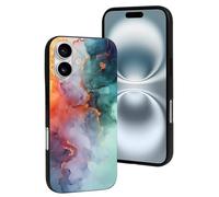 Buewutiry Compatible with iPhone 16 Case Cute - Soft Colorful Abstract Waves Silicone Case Compatible with iPhone 16 Phone Case for Women Men
