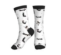 Buewutiry Crew Socks for Women Men Athletic - Soft Comfort Breathable Yoga dogs funny Boston terrier Mid-Calf Sole Running Socks Womens Men