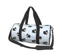 Buewutiry Large Duffle Bag for Travel - Fat Boston Terrier Dog Funny Gym Bag for Women Men, Foldable Travel Bags for Women Men with Zippered Multiple Pockets