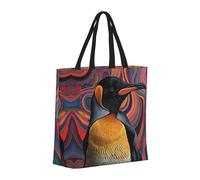 Buewutiry Large Tote Bag For Women - Reusable The Tote Bag With Zipper, Beach Bags For Women, Abstract Pattern Penguin Mom Bag For Mom Suitable For Hospital Beach Travel Shopping